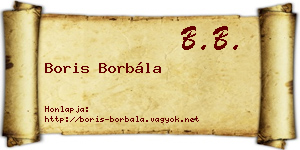 Boris Borbála névjegykártya